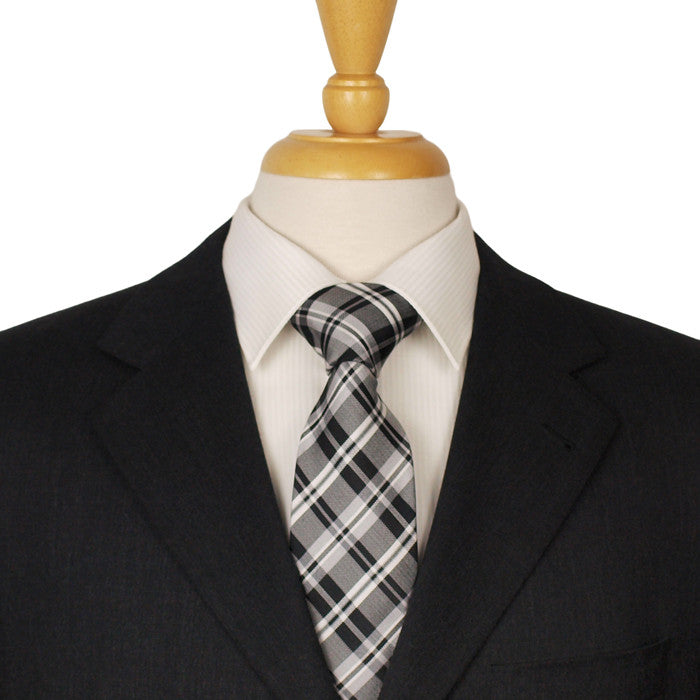 Black Checked Silk Necktie