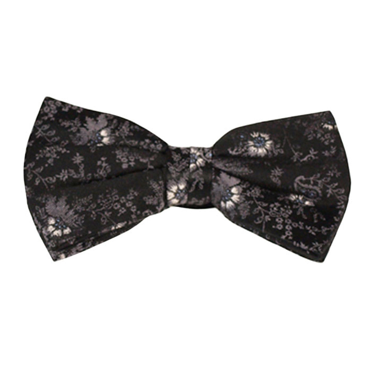 Black Floral Silk Bow Tie