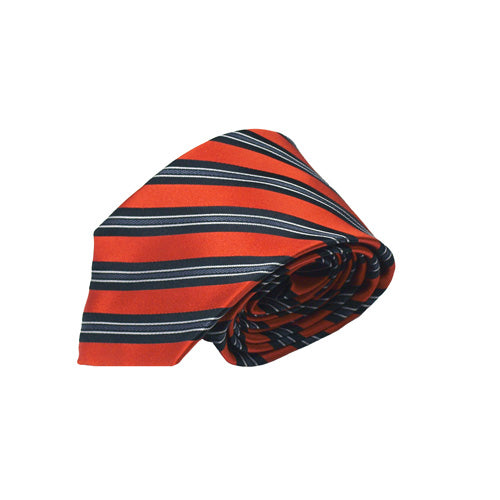 Orange Silk Striped Tie