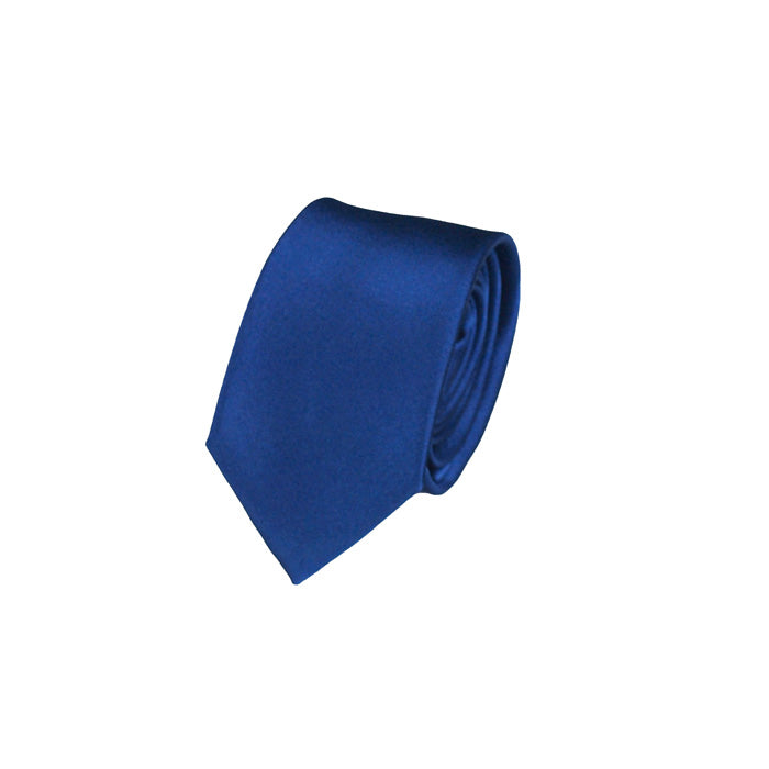 Slim Blue Silk Necktie