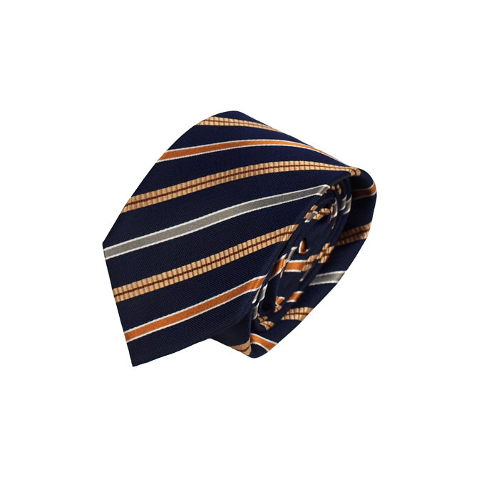 Navy and Gold Skinny Striped Tie