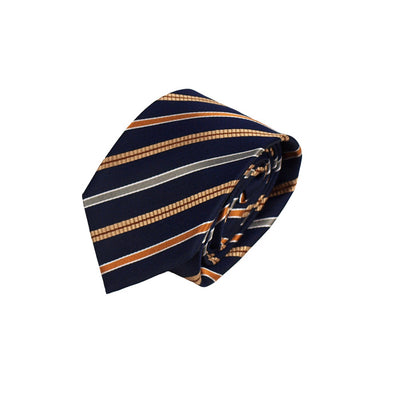 Navy and Gold Skinny Striped Tie