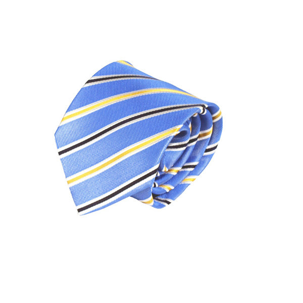 Blue striped silk necktie