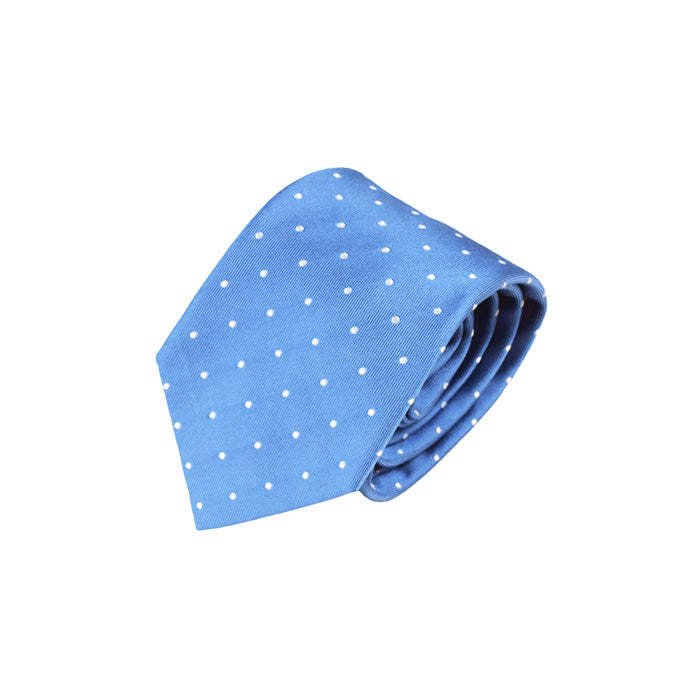 Blue Silk Dotted Necktie