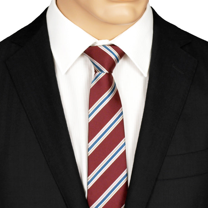 Burgundy Striped Tie