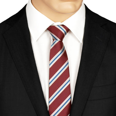 Burgundy Striped Tie