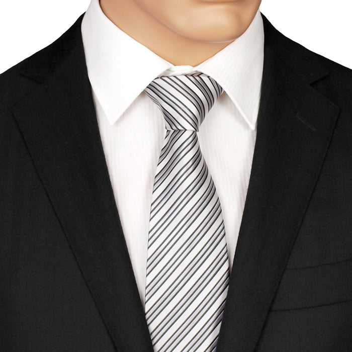 Silver Striped Tie