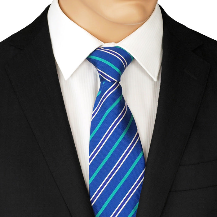 Blue and Green Striped Tie