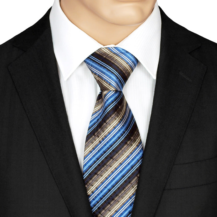 Textured Striped Silk Tie